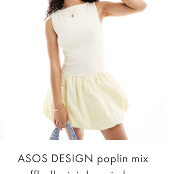 ASOS Yellow Bubble Hem Mini Dress Y2K Party Dress - Picture 7 of 7